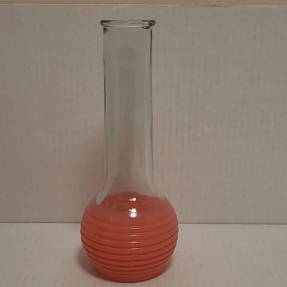 Vintage Clear and Pink Vase